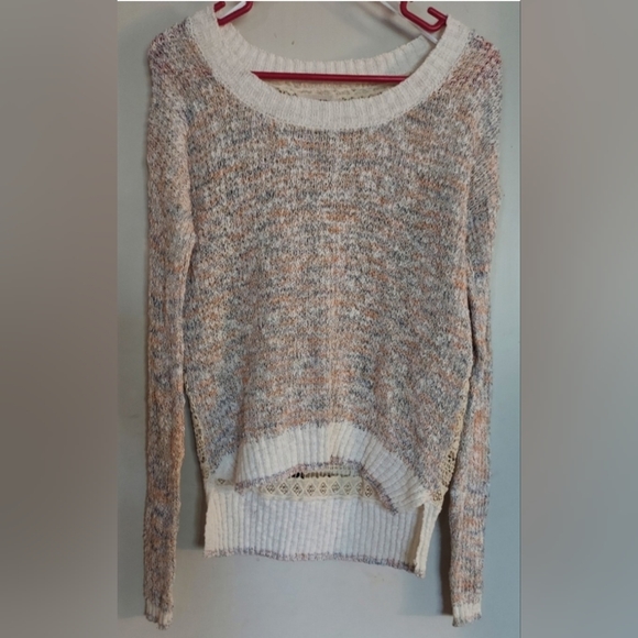 NWOT Mudd knit sweater with crochet back- oversized loose fit - Picture 3 of 8